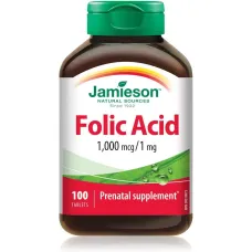 Acide folique Jamieson 1 mg 100 comprimés